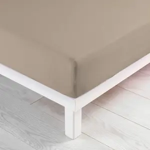 douceur d'intérieur, Drap Housse (140 x 190 cm) Jersy Sable, 100% Coton Jersey pas cher