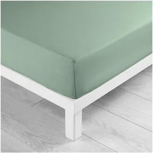 douceur d'intérieur, Drap Housse (140 x 190 cm) Lina Sauge, 100% Coton pas cher