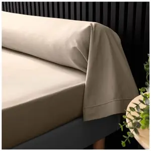 Douceur d'Intérieur Taie de traversin 85x185 cm - Percale 100% coton - Sable pas cher