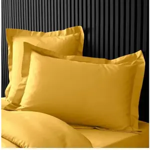 Douceur d'Intérieur Taie d'oreiller rectangle 50x70 cm - Percale 100% coton - Jaune pas cher