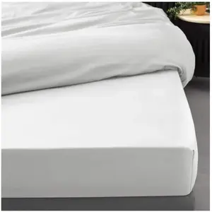 Drap housse 180x200 cm - Percale 100% coton - Bonnet 30 cm - Blanc pas cher