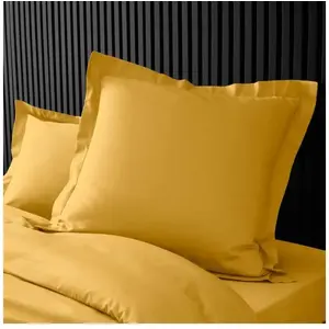 Douceur d'Intérieur Taie d'oreiller carrée 63x63 cm - Percale 100% coton - Jaune pas cher
