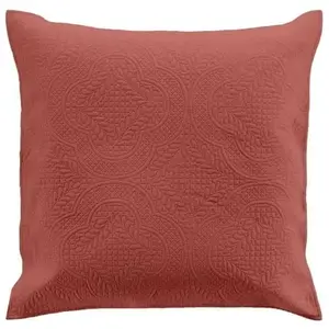 Comparateur de prix : Douceur d'Intérieur Housse De Coussin "romane" 60x60cm Terracotta - Paris Prix Orange