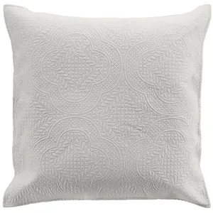 Douceur d'Intérieur Housse de Coussin - PARIS PRIX - Romane - 60x60cm - Lin - Beige - Tendance Moderne