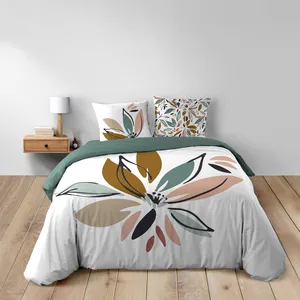 Housse de couette 240 x 220 cm + 2 taies Coton 42 fils OCTAVIA pas cher