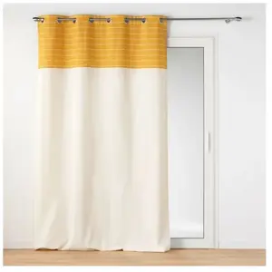 Douceur d'Intérieur, Rideau à Oeillets (140 x 240 Cm) Linechic Jaune, ...
