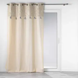 Douceur d'Intérieur Rideau à oeillets - Paris Prix - Solea - 140x240cm - Argent - Chic pas cher