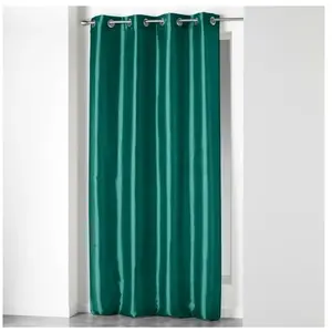 douceur d'intérieur, Rideau à Oeillets (140 x 240 cm) Shana Emeraude, ShantungVendu paramazon