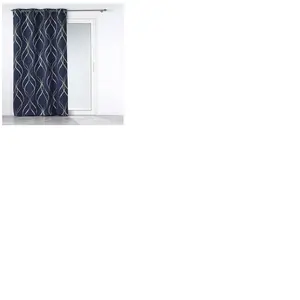 Douceur d'Intérieur Rideau occutlant 135 x 240 cm métallisé Elise Marine/OrVendu parcdiscount