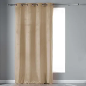 Douceur d'Intérieur Rideau À Oeillets En Effet Velours Uni Velvetine - Beige - 140 X 240 Cm pas cher