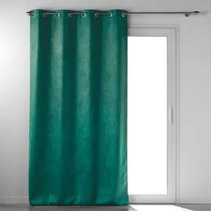 Douceur d'Intérieur, Rideau à Oeillets 135 x 280 Cm Vert, Occultant Velours Frappé, Melodie pas cher