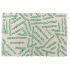 douceur d'intérieur, Tapis Rectangle (60 x 90 cm) Athena Sauge, Coton ... pas cher