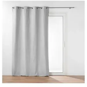 douceur d'intérieur, Rideaux à Oeillets avec Doublure Amovible (140 x 260 cm) Coverline Gris, Thermique & 100% Occultante pas cher