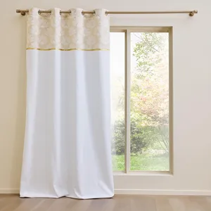 DOUCEUR D'INTERIEUR Rideau a oeillets 140 x 240 cm coton/polyester+top imp metal. majestia Sans pas cher