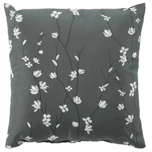 Coussin Déco Imprimé Sakura 45x45cm Anthracite pas cher