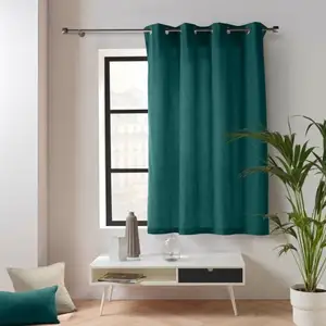 Douceur d'Intérieur Rideau petite hauteur 135 x 180 cm coton/polyester recyclé Twily Emeraude pas cher