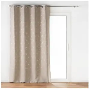 douceur d'intérieur, Rideau à Oeillets (140 x 260 cm) ECLAT Taupe, Occ... pas cher