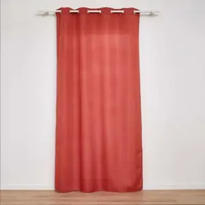 douceur d'intérieur, Rideau à Oeillets (140 x 280 cm) Zeline Terracotta, Polyester Uni et Fils MétallisésVendu parcdiscount