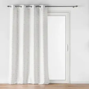 douceur d'intérieur, Rideau à Oeillets (140 x 260 cm) Louxor Blanc, Polyester Imprimé Métallisé pas cher