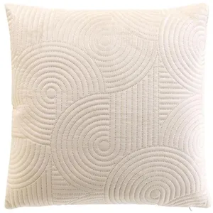 Housse de Coussin en Velours Circles 40x40cm Naturel pas cher