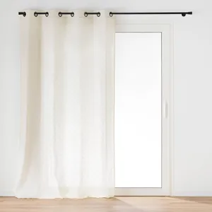 Rideau à  illets - 140 x 260 cm - Effet Lin Tissé Logan pas cher