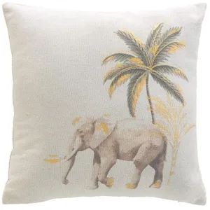 DOUCEUR D'INTERIEUR Coussin déhoussable 45 x 45 cm Polycoton imprimé métallisé Willo pas cher