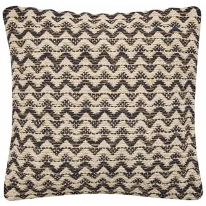 DOUCEUR D'INTÉRIEUR Coussin - Louméo - 40x40cm - Noir - Déhoussable - Motif fantaisie avec fils métallisés pas cher