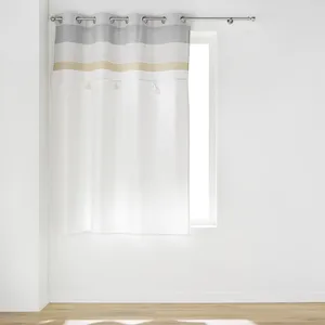 Rideau à oeillets 140 x 180 cm - modèle iliade avec pompons pas cher