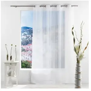 douceur d'intérieur, Voilage à Oeillets (140 x 240 cm) Salina Blanc, Voile Sablé pas cher
