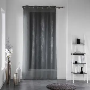 Rideau Voilage à illets Filiane 140x180cm Anthracite pas cher