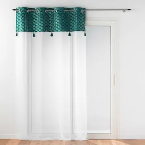 Rideau Voilage à  illets Evie 140x240cm Bleu pas cher
