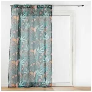 Douceur d'Intérieur Voilage a oeillets 140 x 240 cm voile sablé Tilda Vert pas cher