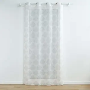 douceur d'intérieur, Voilage à illets (140 x 240 cm) Levita Blanc, Voile Tissé Appliqué pas cher