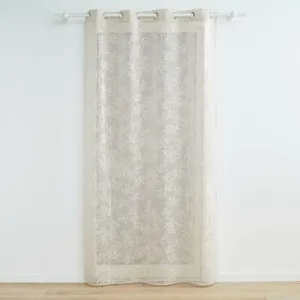 Douceur d'Intérieur Panneau a oeillets 140 x 240 cm voile tisse applique karla Taupe