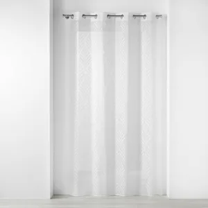 DOUCEUR D'INTÉRIEUR Panneau a oeillets 140 x 280 cm voile sable jacquard poesia Sans pas cher