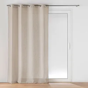 Panneau a oeillets 140 x 240 cm effet lin tisse cloris Taupe pas cher