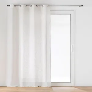 DOUCEUR D'INTÉRIEUR Voilage à illets Grande Hauteur - 140 x 280 cm - Effet Lin Tissé Cloris Naturel pas cher