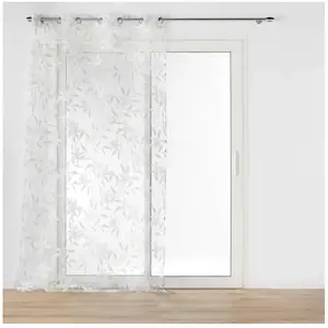Douceur d'Intérieur Voilage a oeillets 140 x 240 cm voile dévoré métallisé Dolia pas cher