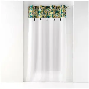 Rideau Voilage à oeillets bohoflora 140x240cm Jaune pas cher