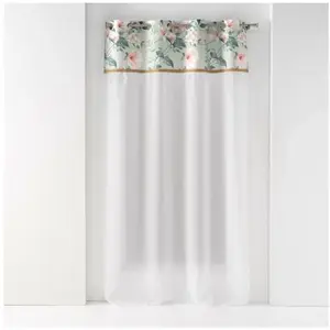 douceur d'intérieur, Voilage à Oeillets 140 X 280 Cm Voile Sablé - Top Imprimé et Jute, Alissia Top Menthe pas cher