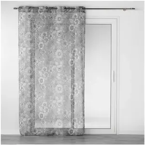 douceur d'intérieur, Voilage à Oeillets 140 X 280 Cm Voile Sablé Imprimé, Milady Gris pas cher