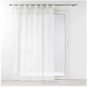 Douceur d'Intérieur Voilage à Passants (140 x 240 cm) Dalila Blanc, Effet Lin Tissé pas cher