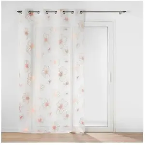 DOUCEUR D'INTÉRIEUR Panneau a oeillets 140 x 280 cm voile sable imprime metallise joyce Or Rose pas cher