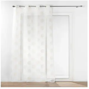 Douceur d'Intérieur, Voilage à  illets (140 x 240 Cm) Sixtine Or, Voile Sablé Imprimé MétalliséVendu parcdiscount