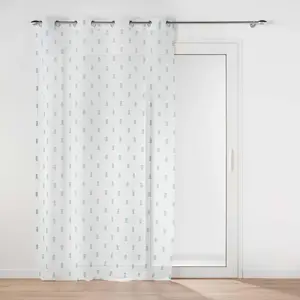 Douceur d'Intérieur, Voilage à  illets (140 x 240 Cm) Geokid Sauge, Voile Sablé Imprimé pas cher
