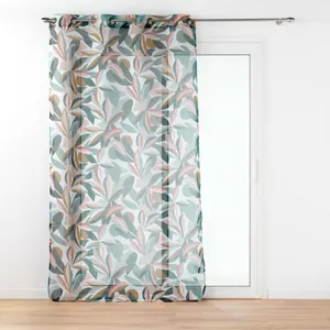 DOUCEUR D'INTÉRIEUR Voilage grande taille a oeillets 140 x 280 cm voile sable imprime lavinia Sans pas cher