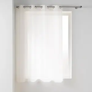 DOUCEUR D'INTERIEUR Voilage a oeillets 140 x 180 cm voile tisse carlin Naturel pas cher