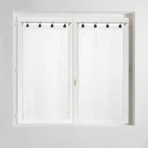 Paire de Voilages à Anneaux Linka 60x160cm Blanc pas cher