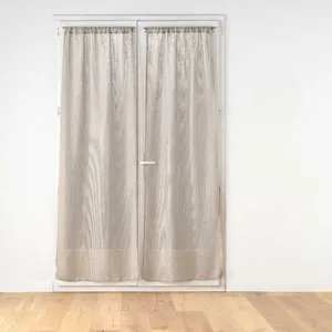 Paire de Voilages Passe-Tringle "Haltona" 70x200cm Noisette pas cher