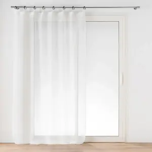 Voilage a oeillets plastique 140 x 240 cm voile tissé Davina pas cher